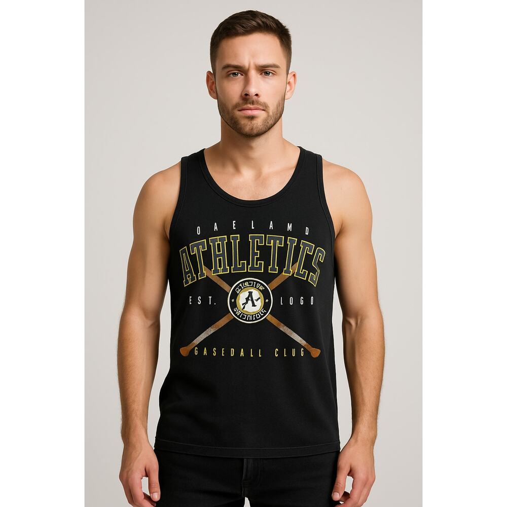 Vintage Y2K MLB Oakland Athletics Baseball Tank Top Hank Aaron Originals Men’s M